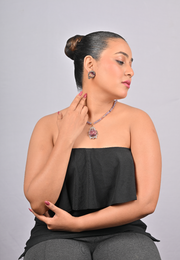 46.50/GM PURPLE TOURMALINE 3 PCS VICTORIAN JEWELLERY